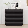 Commode minimaliste Okak à 8 tiroirs, armoire de rangement moderne sans poignée, organiseur large pour chambre parentale, chambre d'enfant ou entrée