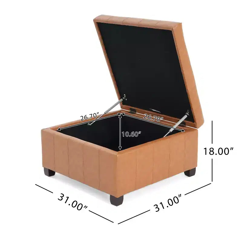 Banc ottoman de rangement carré Okak Exquisite, table basse, repose-pieds rembourré capitonné pour canapé, salon, chambre, entrée
