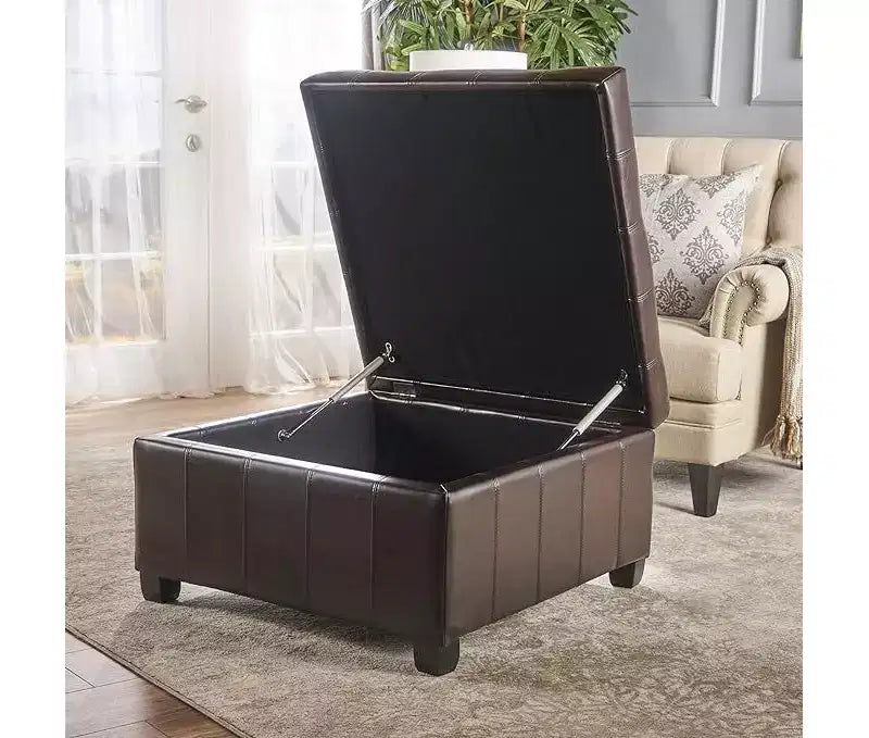 Banc ottoman de rangement carré Okak Exquisite, table basse, repose-pieds rembourré capitonné pour canapé, salon, chambre, entrée