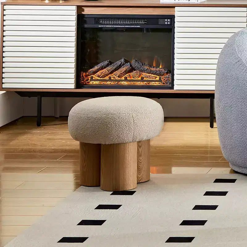 Okak Mignon Banc Ottoman Tabouret Bonhomme de Neige avec Coussin en Peluche Repose-Pieds pour Canapé, Salon, Entrée, Chambre à Coucher, Pied de Lit