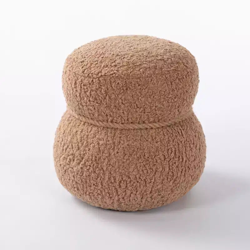 Okak Mignon Banc Ottoman Tabouret Bonhomme de Neige avec Coussin en Peluche Repose-Pieds pour Canapé, Salon, Entrée, Chambre à Coucher, Pied de Lit