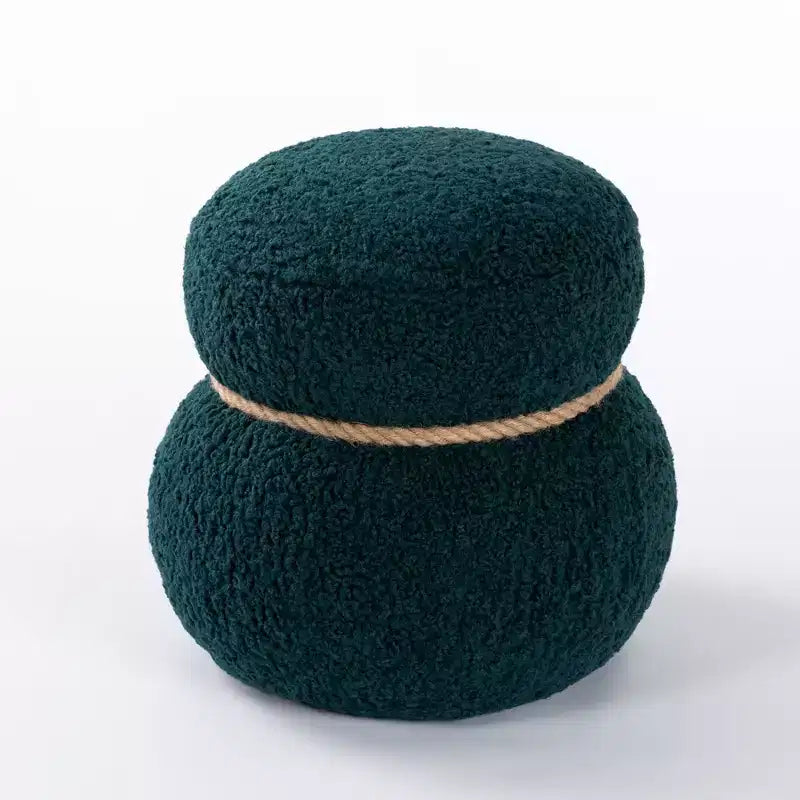Okak Mignon Banc Ottoman Tabouret Bonhomme de Neige avec Coussin en Peluche Repose-Pieds pour Canapé, Salon, Entrée, Chambre à Coucher, Pied de Lit