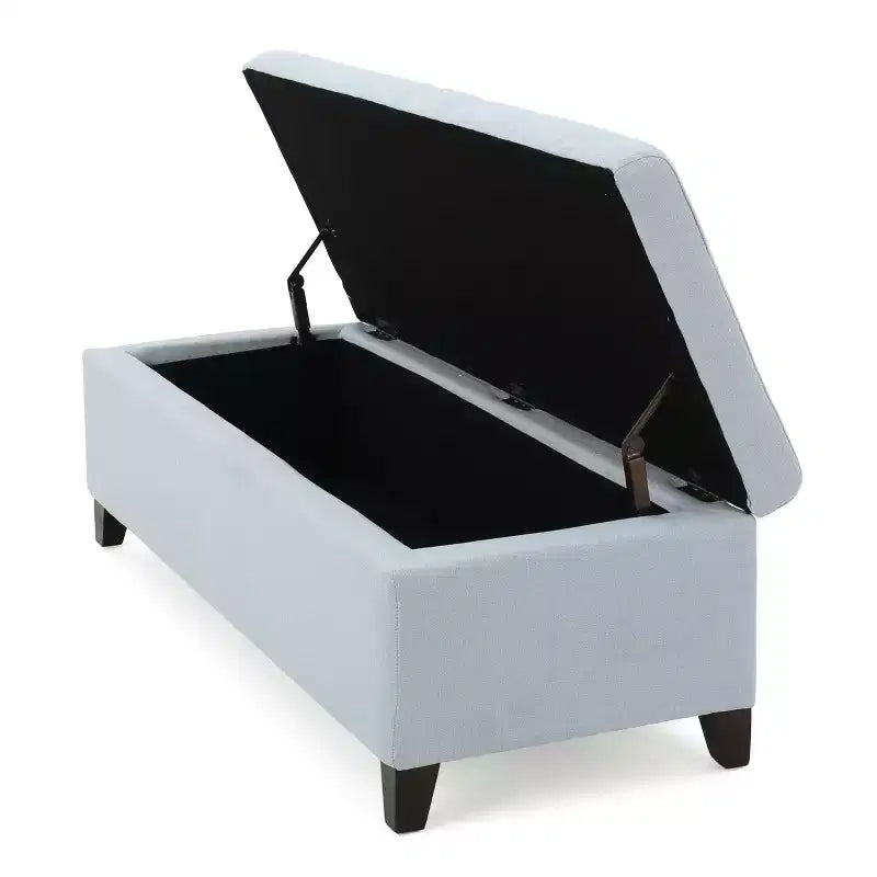 Banc ottoman de rangement moderne Okak avec pieds en bois de bouleau, tabouret de rangement rembourré doux pour salon, entrée, chambre, bout de lit