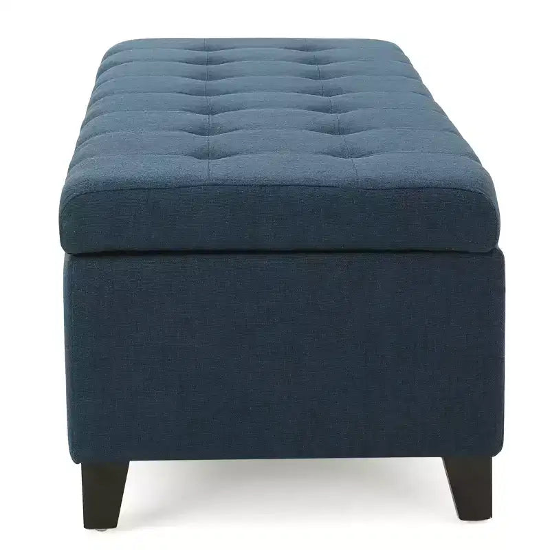 Banc ottoman de rangement moderne Okak avec pieds en bois de bouleau, tabouret de rangement rembourré doux pour salon, entrée, chambre, bout de lit