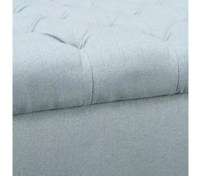 Banc de rangement ottoman de luxe moderne Okak avec accoudoirs roulés, pouf de rangement capitonné à boutons diamant pour salon, entrée, chambre à coucher