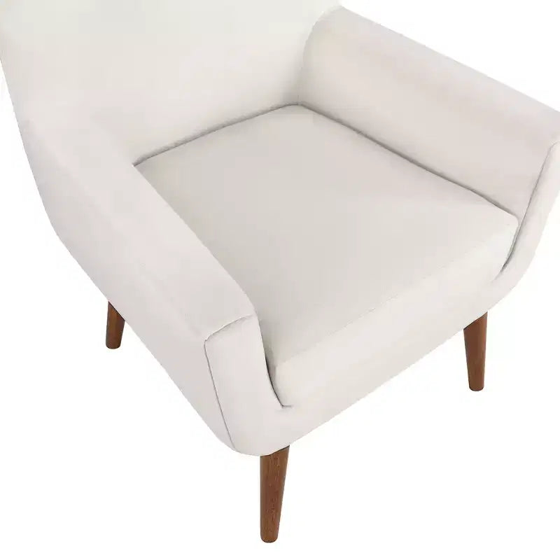 Okak Chaise d'appoint élégante, fauteuil de lecture pour salon avec coussin moelleux, fauteuil Prince Mid-Century avec pieds en bois massif pour bureau et chambre