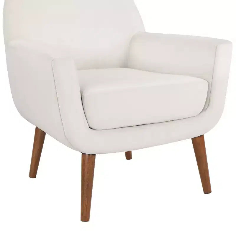 Okak Chaise d'appoint élégante, fauteuil de lecture pour salon avec coussin moelleux, fauteuil Prince Mid-Century avec pieds en bois massif pour bureau et chambre