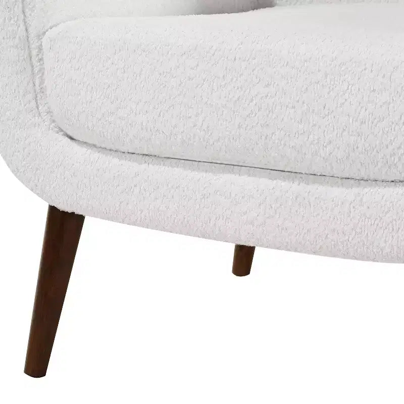 Okak Chaise d'appoint élégante, fauteuil de lecture pour salon avec coussin moelleux, fauteuil Prince Mid-Century avec pieds en bois massif pour bureau et chambre