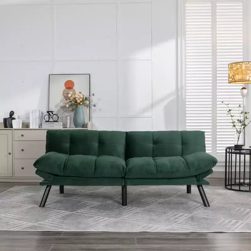 Canapé-lit futon moderne Okak, canapé-lit convertible pour petits appartements, salon