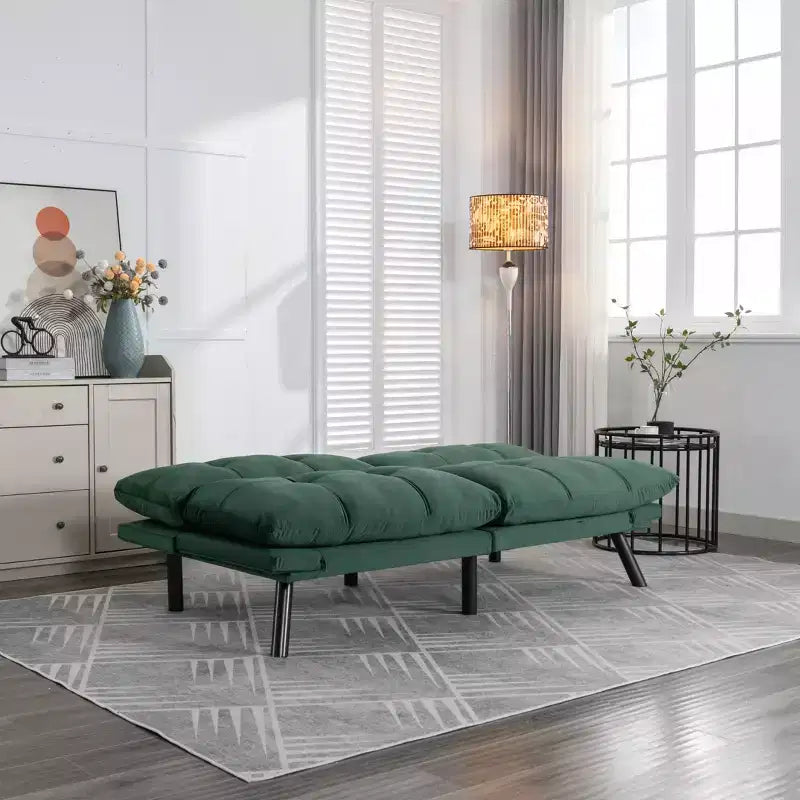Canapé-lit futon moderne Okak, canapé-lit convertible pour petits appartements, salon