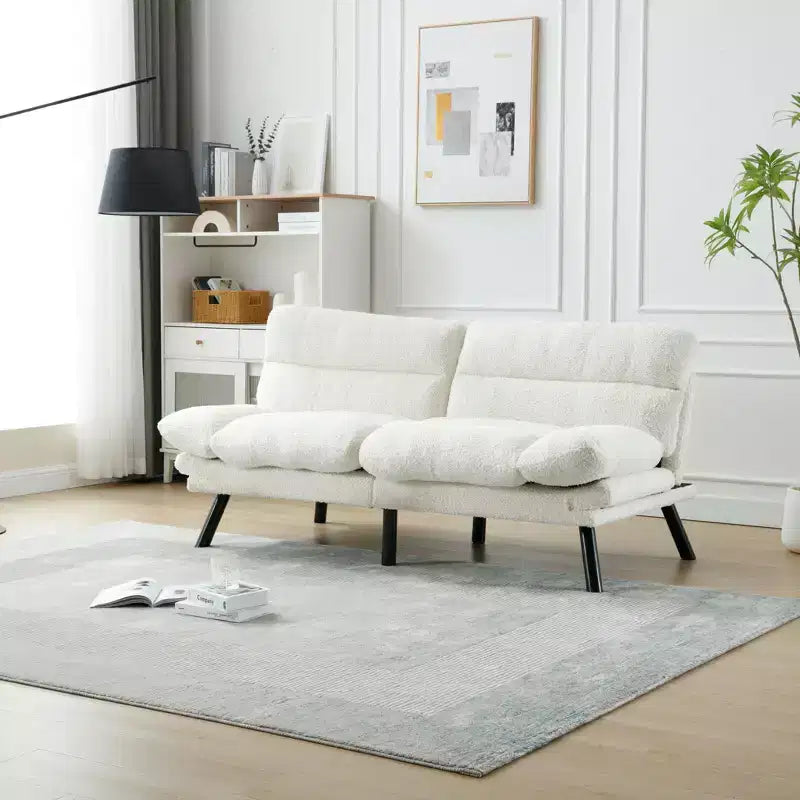 Canapé-lit futon moderne Okak, canapé-lit convertible pour petits appartements, salon