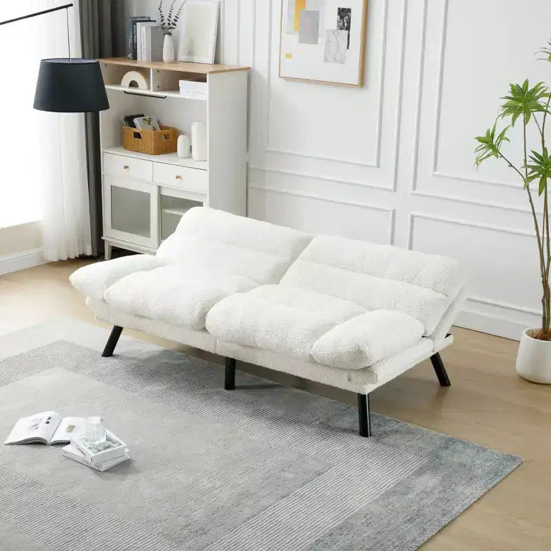 Canapé-lit futon moderne Okak, canapé-lit convertible pour petits appartements, salon