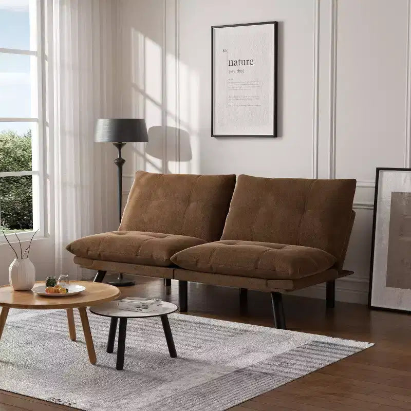 Canapé-lit futon moderne Okak, canapé-lit convertible pour petits appartements, salon