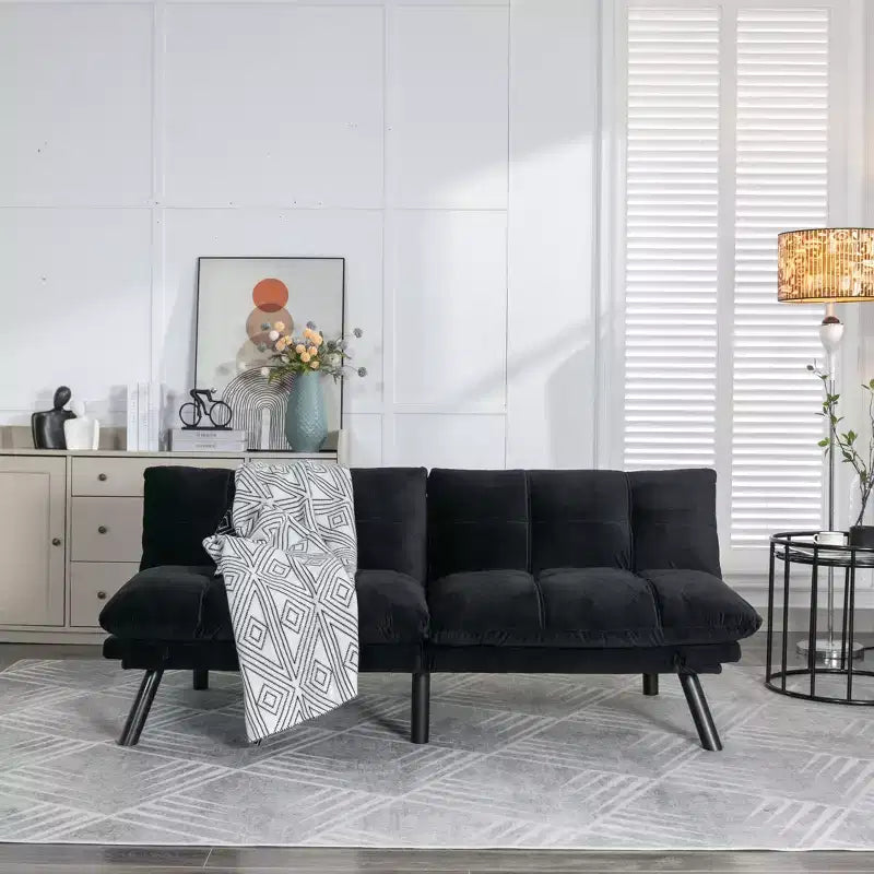 Canapé-lit futon moderne Okak, canapé-lit convertible pour petits appartements, salon