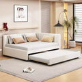 Whisen Full Size Upholstered Daybed with Trundle Sofa Bed Frame