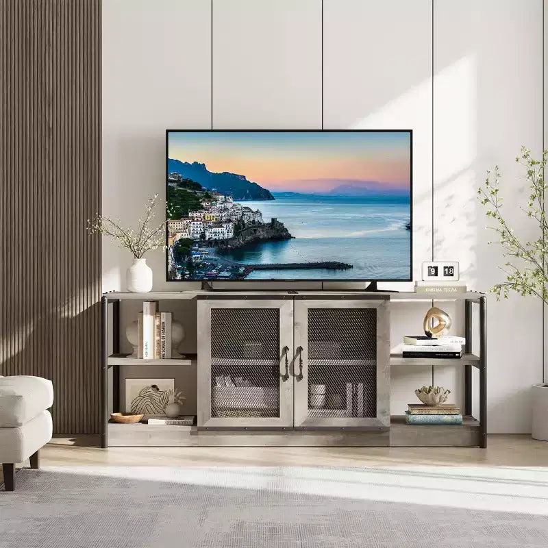Meuble TV moderne avec prises de courant, grand tiroir, pour téléviseurs de 65/75 pouces, pour salon, chambre à coucher