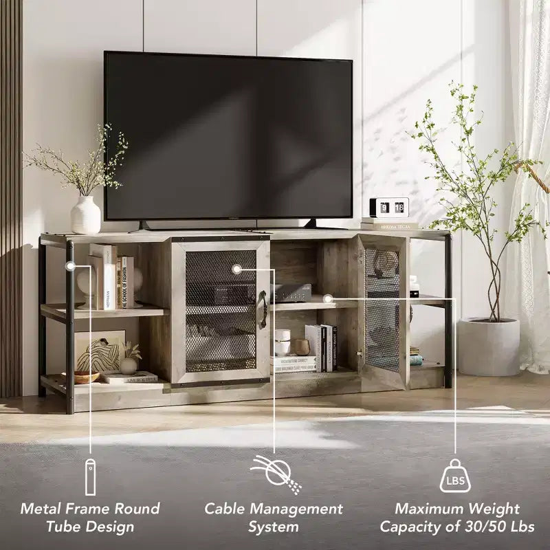 Meuble TV moderne avec prises de courant, grand tiroir, pour téléviseurs de 65/75 pouces, pour salon, chambre à coucher