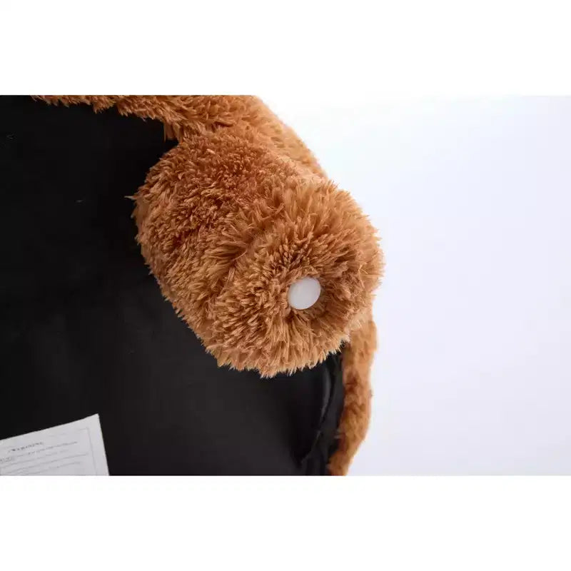 Fauteuil d'appoint sans accoudoirs avec dossier incurvé, en tissu peluche/fourrure, blanc/kaki - ModernLuxe