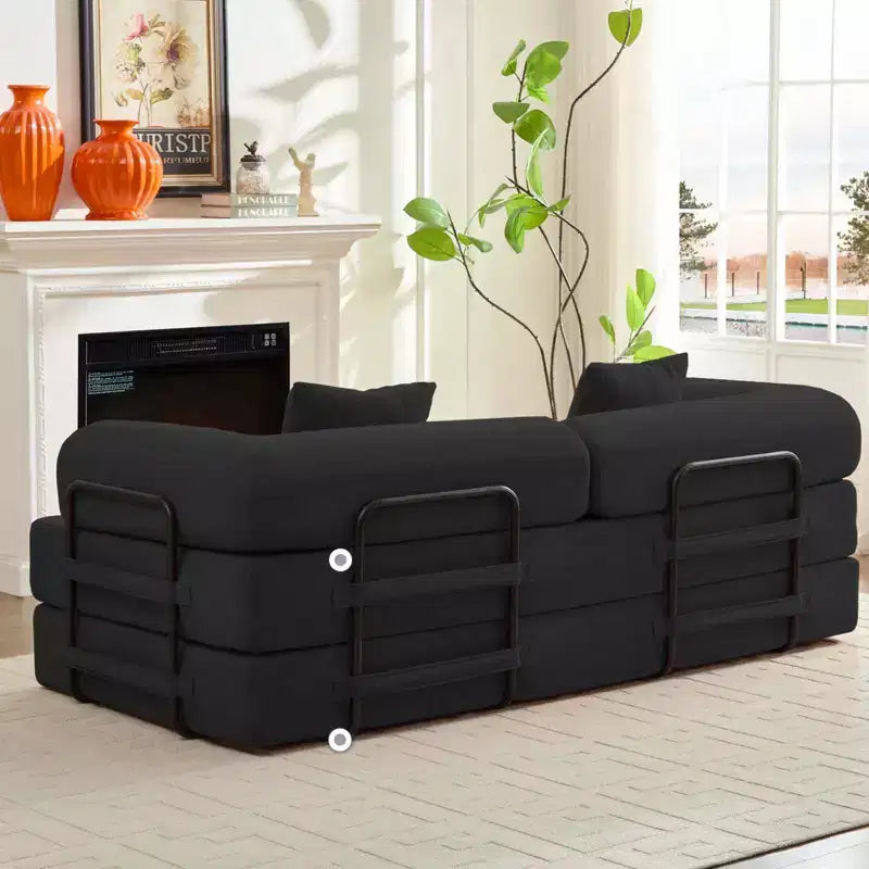 Canapé-lit convertible Mjkone avec oreillers et accoudoir mobile, canapé-lit pliant, canapé de sol déhoussable et lavable