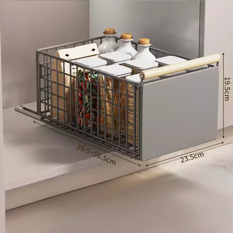 Tiroir de cuisine extensible en métal, organiseur de placard coulissant télescopique pour meuble de cuisine, sans perçage, étagère sous évier pour placard