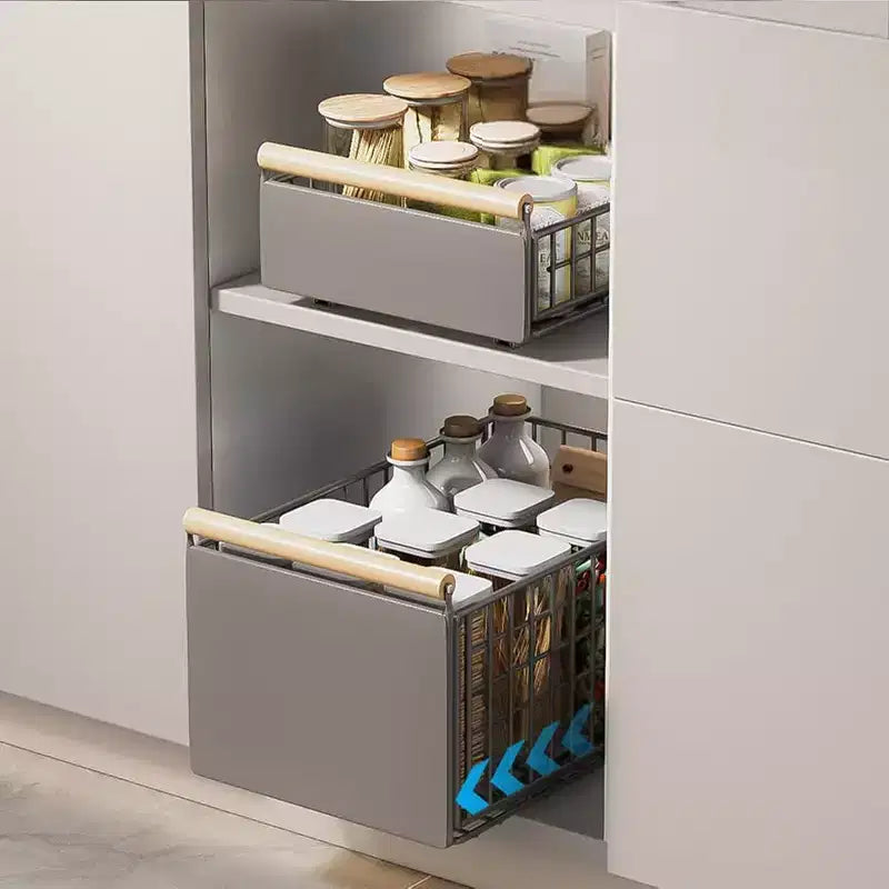 Tiroir de cuisine extensible en métal, organiseur de placard coulissant télescopique pour meuble de cuisine, sans perçage, étagère sous évier pour placard