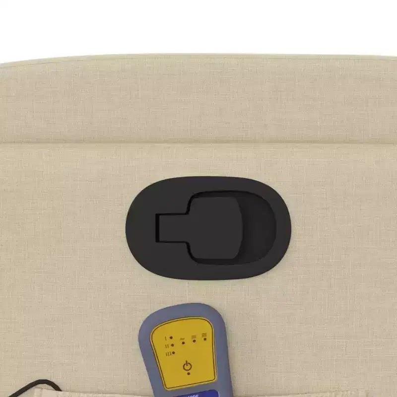 vidaXL Fauteuil inclinable en tissu crème - Massage vibrant 6 points, dossier et repose-pieds réglables