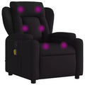 vidaXL Black Fabric Recliner Chair - 6-Point Vibration Massage, Adjustable Backrest & Footrest for Ultimate Relaxation