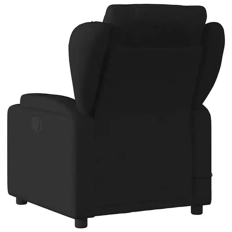 vidaXL Fauteuil inclinable en tissu noir - Massage par vibrations à 6 points, dossier et repose-pieds réglables pour une relaxation ultime
