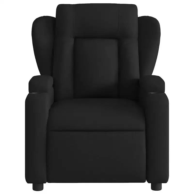 vidaXL Fauteuil inclinable en tissu noir - Massage par vibrations à 6 points, dossier et repose-pieds réglables pour une relaxation ultime