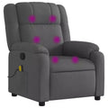 vidaXL Massage Recliner Chair for Living Room, 6-Point Vibration Adjustable, Dark Gray Fabric