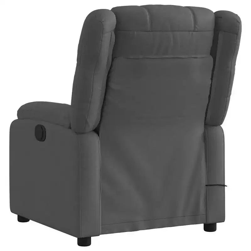 vidaXL Fauteuil inclinable de massage pour salon, 6 points de vibration réglables, tissu gris foncé