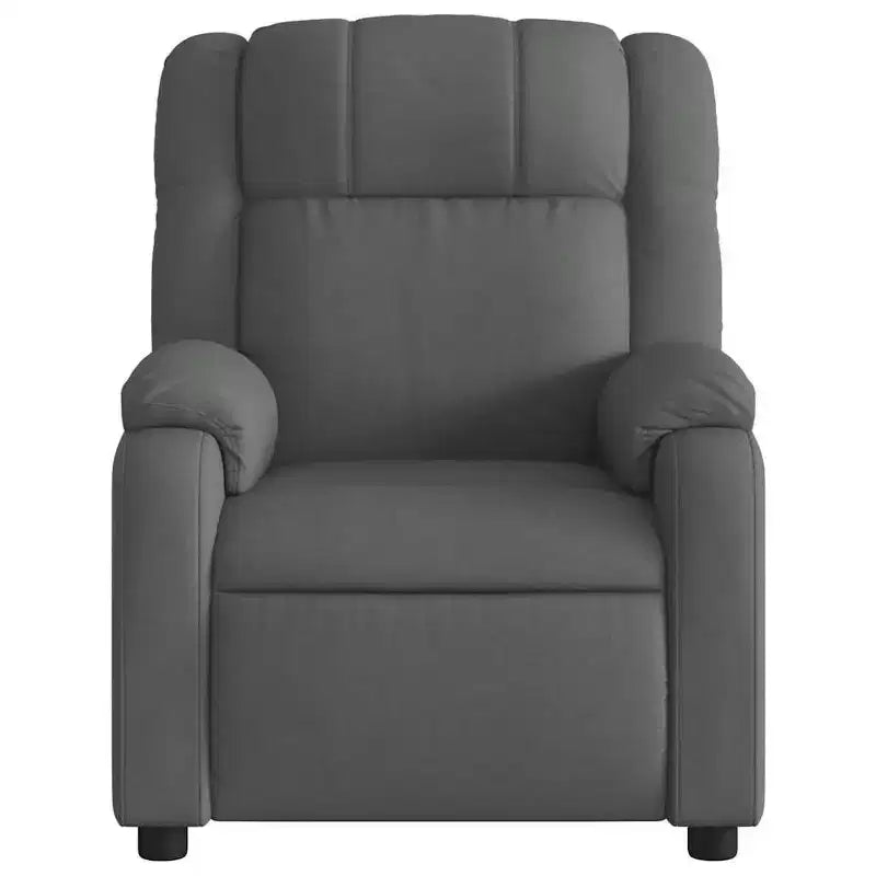 vidaXL Fauteuil inclinable de massage pour salon, 6 points de vibration réglables, tissu gris foncé