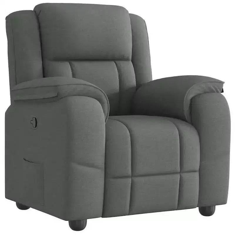 vidaXL Recliner Chair Dark Grey Polyester, Metal, Plywood, Foam, PP Fiber