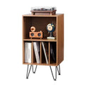 VEVOR Record Player Stand, 3 Tiers Turntable Stand with Record Storage, Holds up to 150 Albums, Vinyl Record Storage Cabinet with Metal Legs, Brown