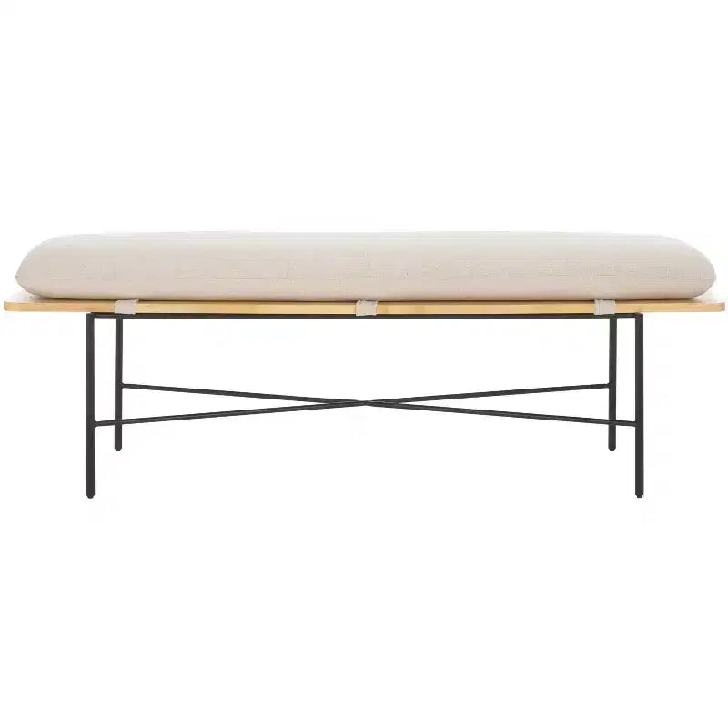 Emric Bench - BCH5201 - Creme/Black - Safavieh