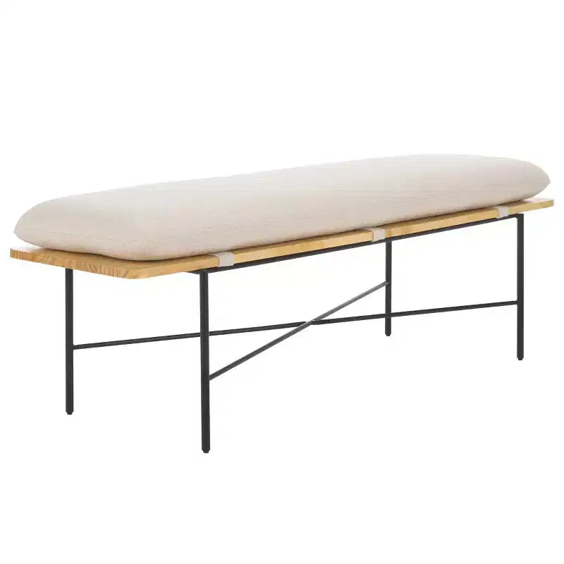 Emric Bench - BCH5201 - Crème/Noir - Safavieh