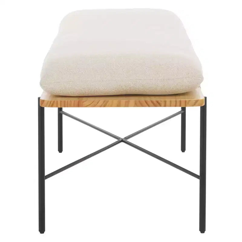 Emric Bench - BCH5201 - Crème/Noir - Safavieh