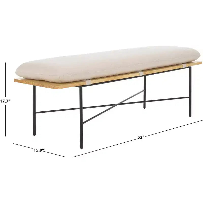 Emric Bench - BCH5201 - Crème/Noir - Safavieh