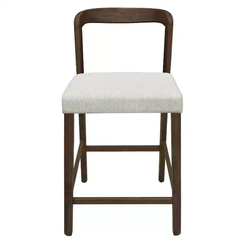Christopher Knight Home Sonore Tabourets de comptoir contemporains en bois d'hévéa rembourrés avec dossier incurvé et ouvert (Lot de 2)