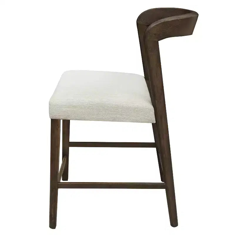 Christopher Knight Home Sonore Tabourets de comptoir contemporains en bois d'hévéa rembourrés avec dossier incurvé et ouvert (Lot de 2)