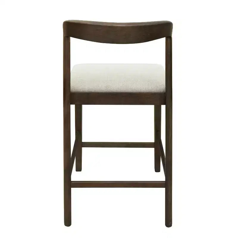 Christopher Knight Home Sonore Tabourets de comptoir contemporains en bois d'hévéa rembourrés avec dossier incurvé et ouvert (Lot de 2)