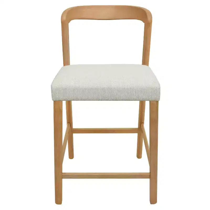 Christopher Knight Home Sonore Tabourets de comptoir contemporains en bois d'hévéa rembourrés avec dossier incurvé et ouvert (Lot de 2)