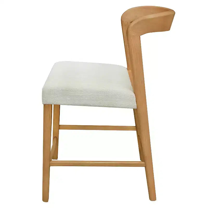 Christopher Knight Home Sonore Tabourets de comptoir contemporains en bois d'hévéa rembourrés avec dossier incurvé et ouvert (Lot de 2)