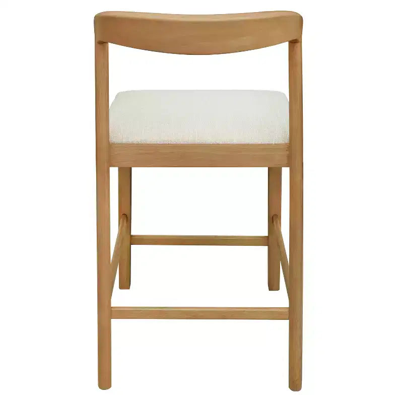 Christopher Knight Home Sonore Tabourets de comptoir contemporains en bois d'hévéa rembourrés avec dossier incurvé et ouvert (Lot de 2)