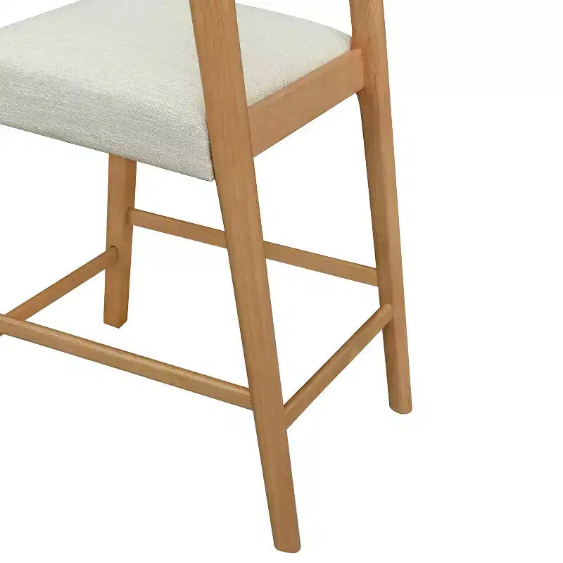 Christopher Knight Home Sonore Tabourets de comptoir contemporains en bois d'hévéa rembourrés avec dossier incurvé et ouvert (Lot de 2)