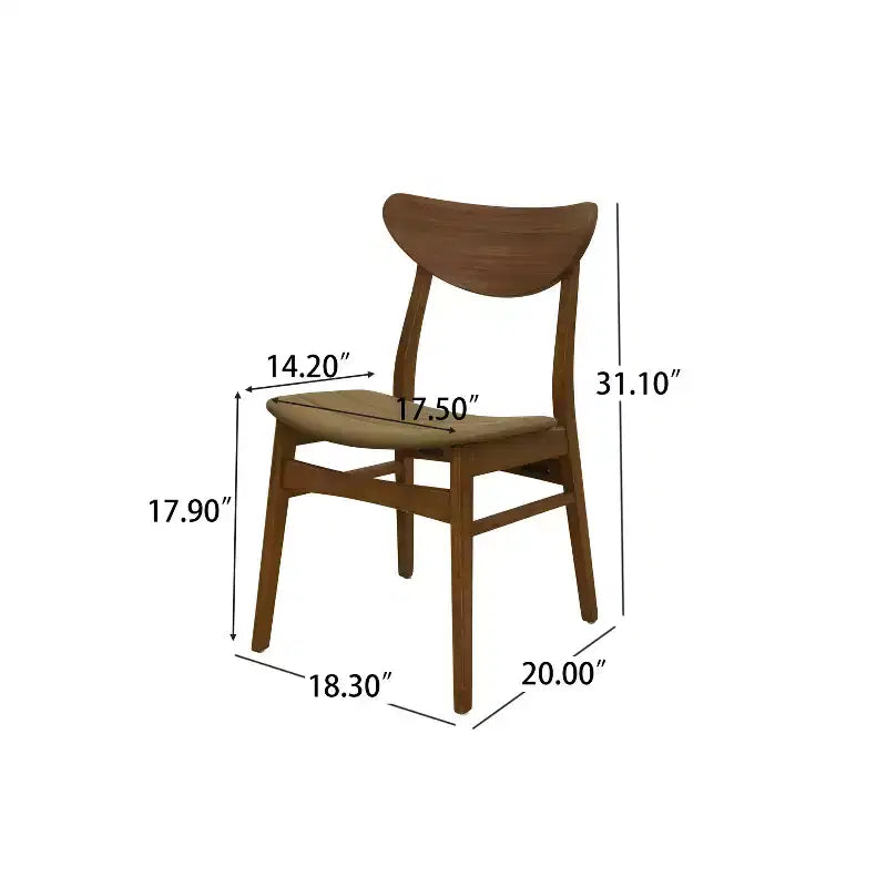 Christopher Knight Home Reed Chaises de salle à manger modernes du milieu du siècle en bois d'hévéa et similicuir (lot de 2)
