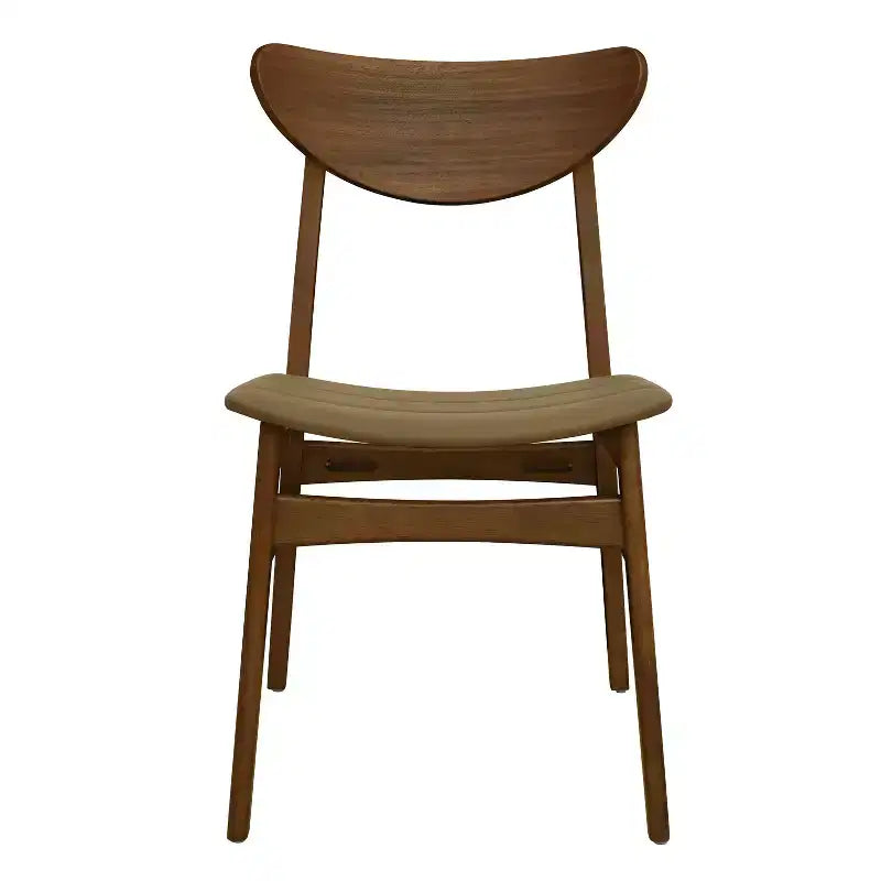 Christopher Knight Home Reed Chaises de salle à manger modernes du milieu du siècle en bois d'hévéa et similicuir (lot de 2)