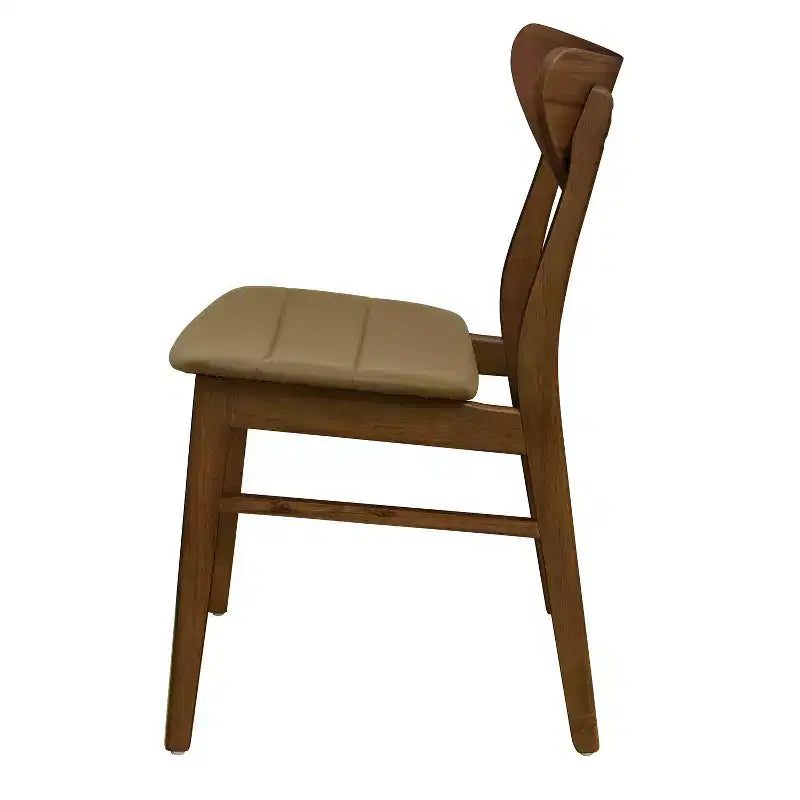 Christopher Knight Home Reed Chaises de salle à manger modernes du milieu du siècle en bois d'hévéa et similicuir (lot de 2)