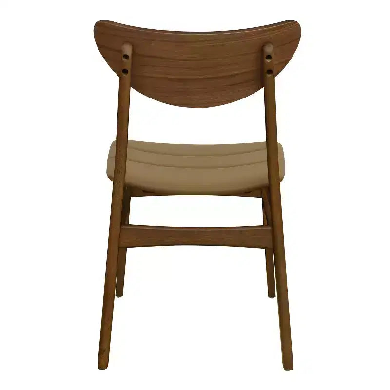 Christopher Knight Home Reed Chaises de salle à manger modernes du milieu du siècle en bois d'hévéa et similicuir (lot de 2)