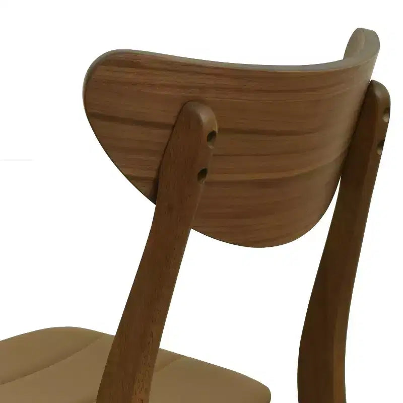 Christopher Knight Home Reed Chaises de salle à manger modernes du milieu du siècle en bois d'hévéa et similicuir (lot de 2)